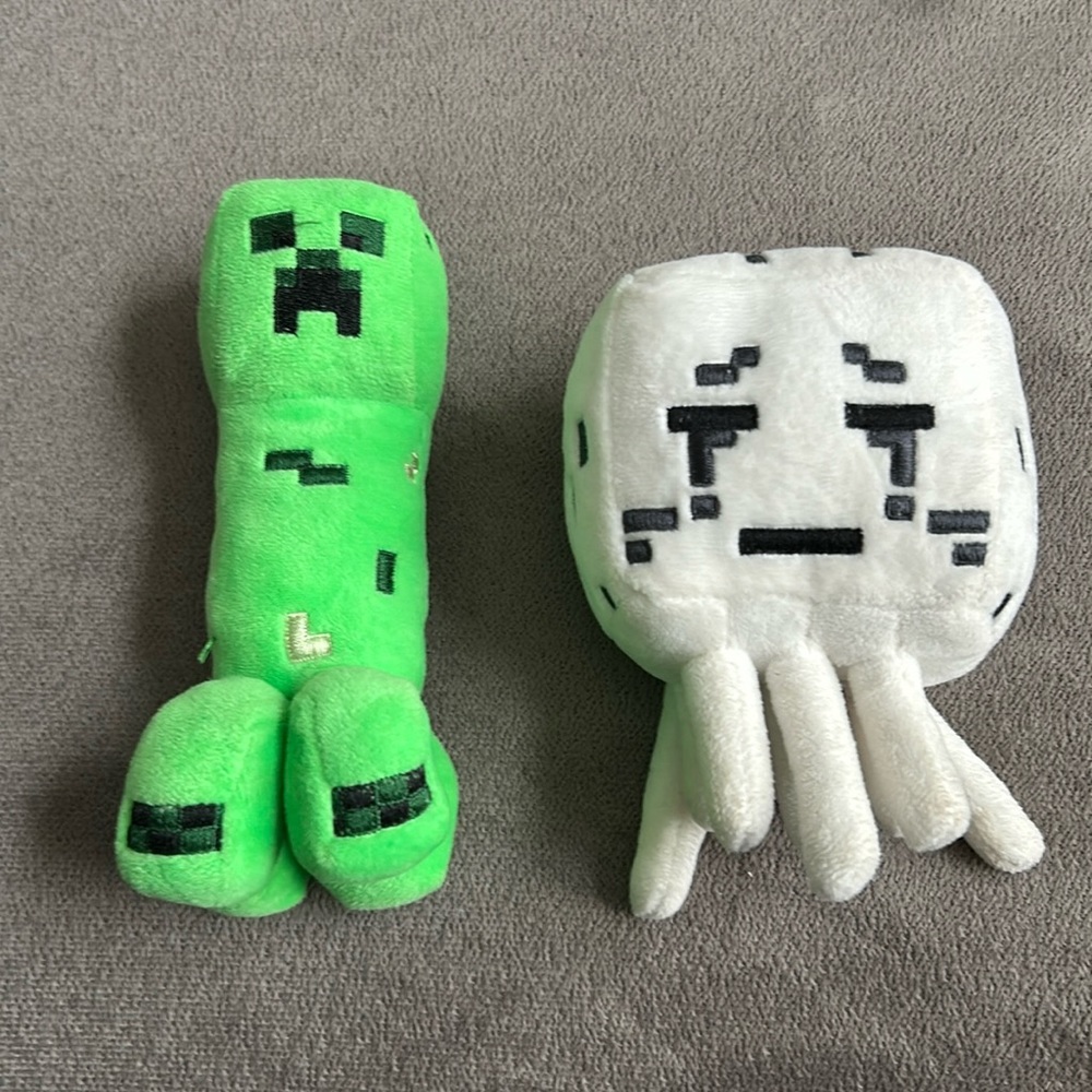 Minecraft Plush Creeper & Ghast & poster